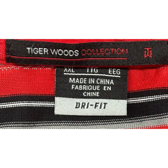 Nike Tiger Woods Shirt Mens XXL Red Dri Fit Short Sleeve Performance Golf Polo - Picture 7 of 10